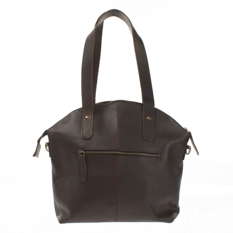 Leconi Shopper Schultertasche Damen Handtasche Ledertasche Henkeltasche Leder dunkelbraun LE0060 Vierteljährliche Förderung