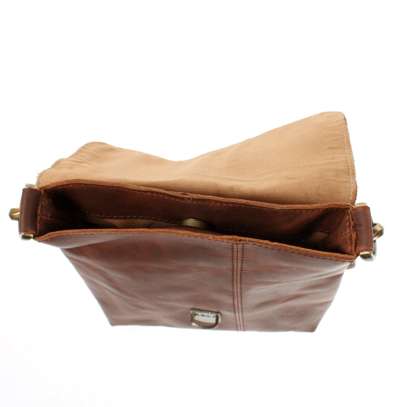 Leconi kleine Umhängetasche Damentasche Herrentasche Ledertasche braun LE3033 Bis zu 55% Rabatt