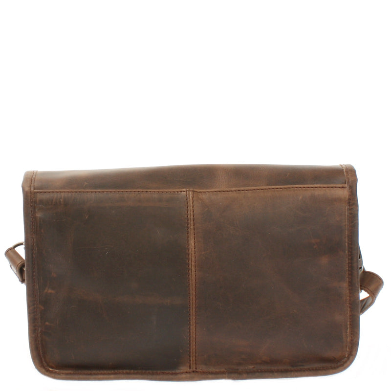 Leconi Schultertasche Umhängetasche Damen Leder gewachstes Rindsleder schlamm LE3044 Super Rabatt