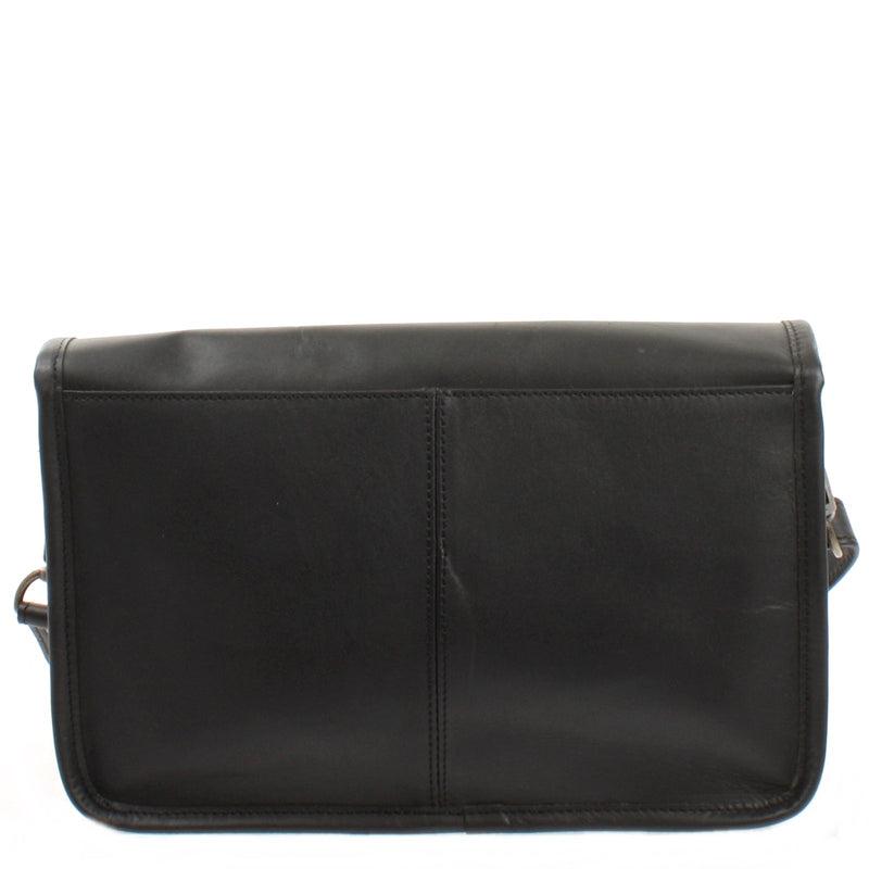 Leconi Schultertasche Umhängetasche Damen Leder gewachstes Rindsleder schwarz LE3044 Riesige Rabatte