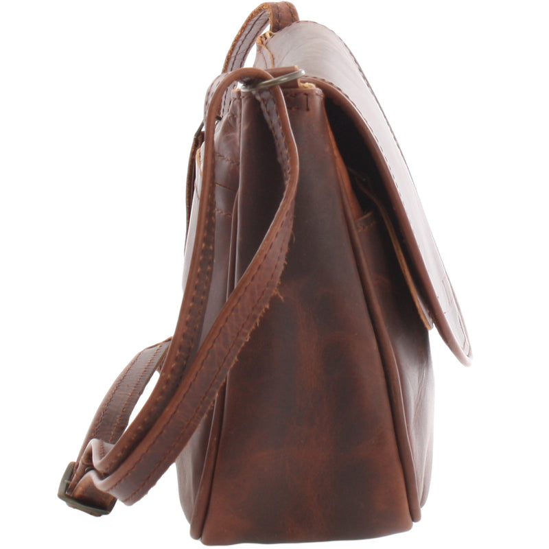 Leconi kleine Umhängetasche Ledertasche Damentasche Schultertasche Leder braun LE3047 50% Rabatt mit kostenlosem Versand
