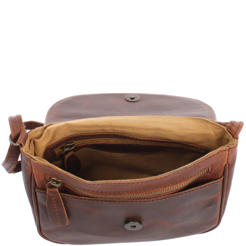 Leconi kleine Umhängetasche Ledertasche Damentasche Schultertasche Leder braun LE3047 50% Rabatt mit kostenlosem Versand