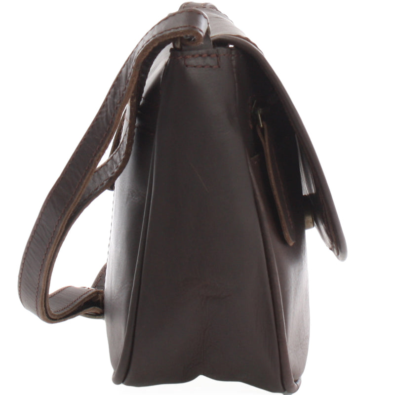 Leconi kleine Umhängetasche Ledertasche Leder dunkelbraun LE3047 Clearance-Verkauf