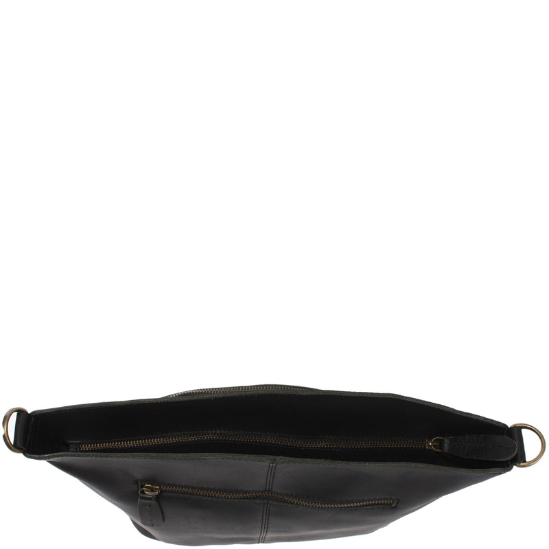 Leconi Umhängetasche Schultertasche Freizeittasche Leder schwarz LE3050 Speichern exportieren