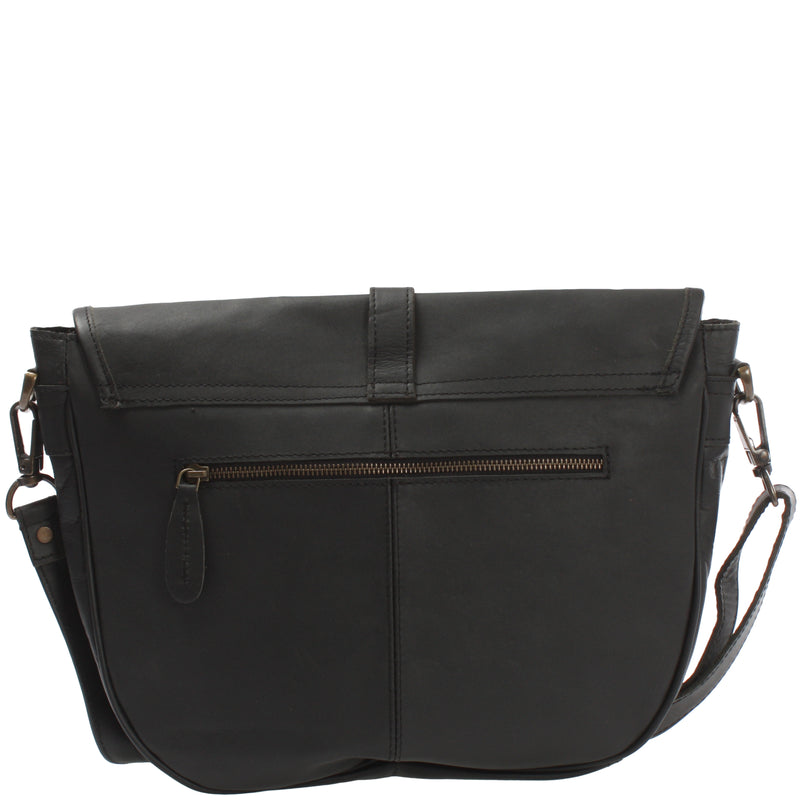 Leconi Umhängetasche Damen Schultertasche Damentasche Handtasche Leder schwarz LE3053 Im Verkauf