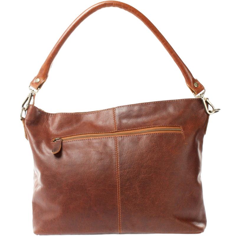 Leconi Schultertasche Umhängetasche Ledertasche Leder Damen braun LE0062 2025