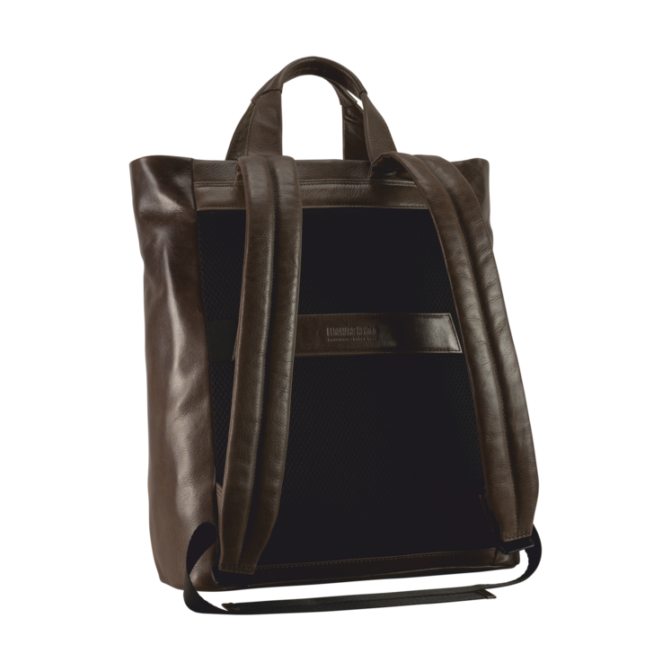 Leonhard Heyden Porto Tote Bag / Rucksack Graubraun Letzter Tag