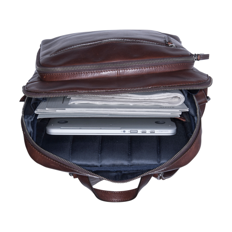 Leonhard Heyden Roma Business-Rucksack Braun Tiefpreis