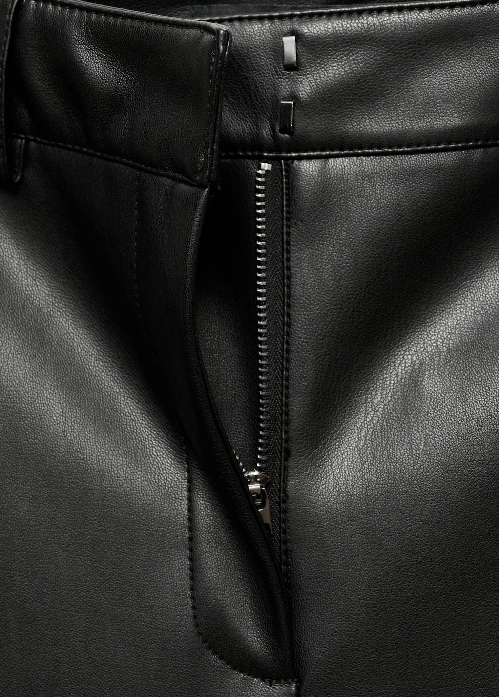 Mango Wideleg-Hose mit Leder-Effekt Tiefpreis