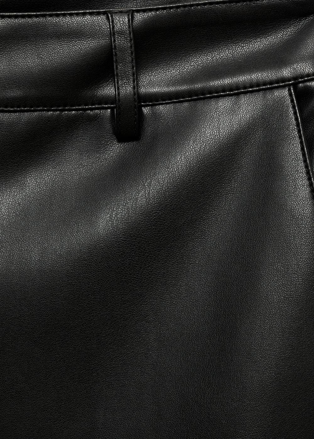 Mango Wideleg-Hose mit Leder-Effekt Tiefpreis