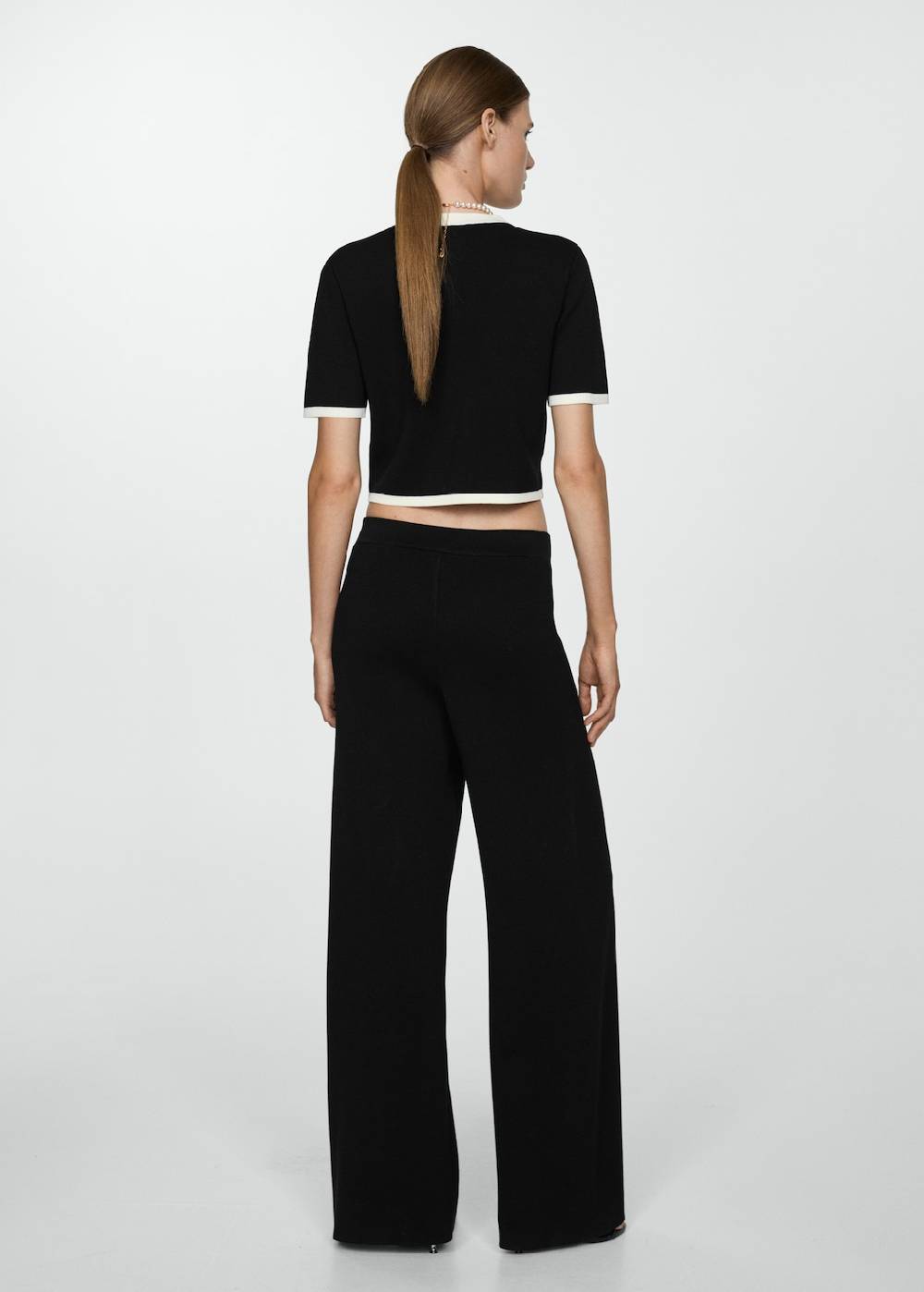 Mango Gerade Hose mit Kontrastborten Neueste Stile