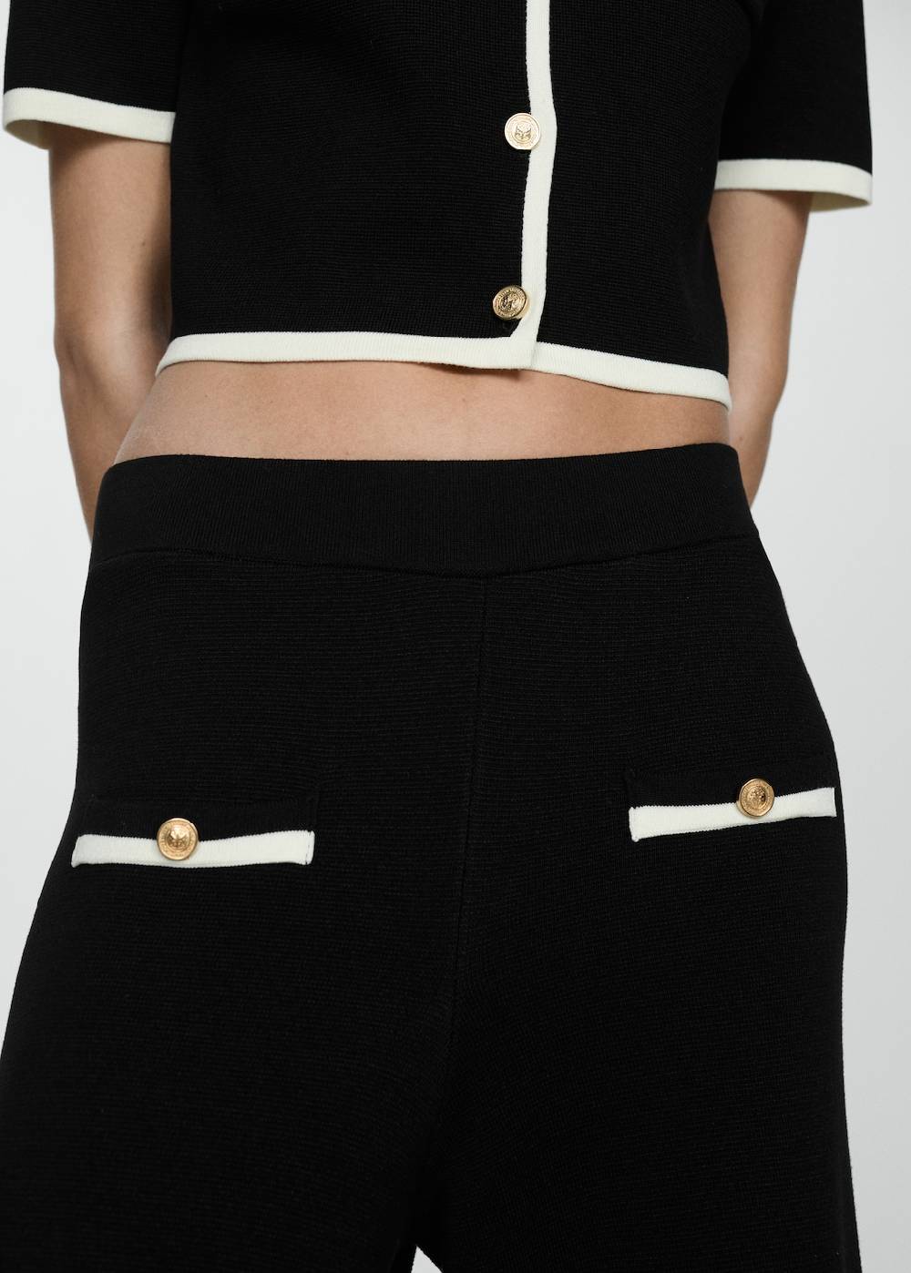 Mango Gerade Hose mit Kontrastborten Neueste Stile