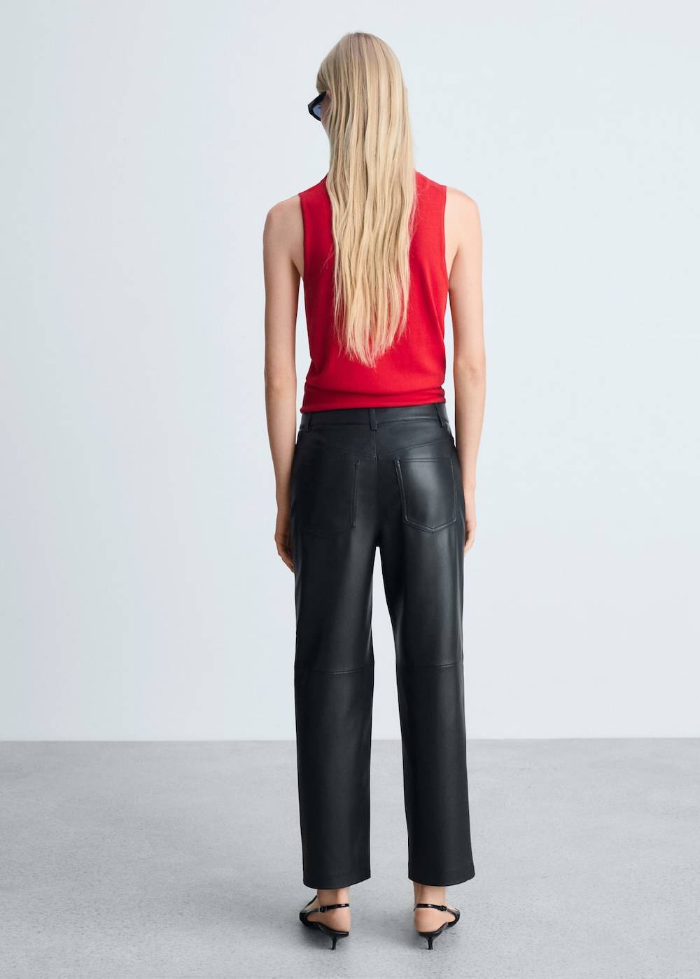 Mango Gerade Hose mit Leder-Effekt Bis zu 55% Rabatt
