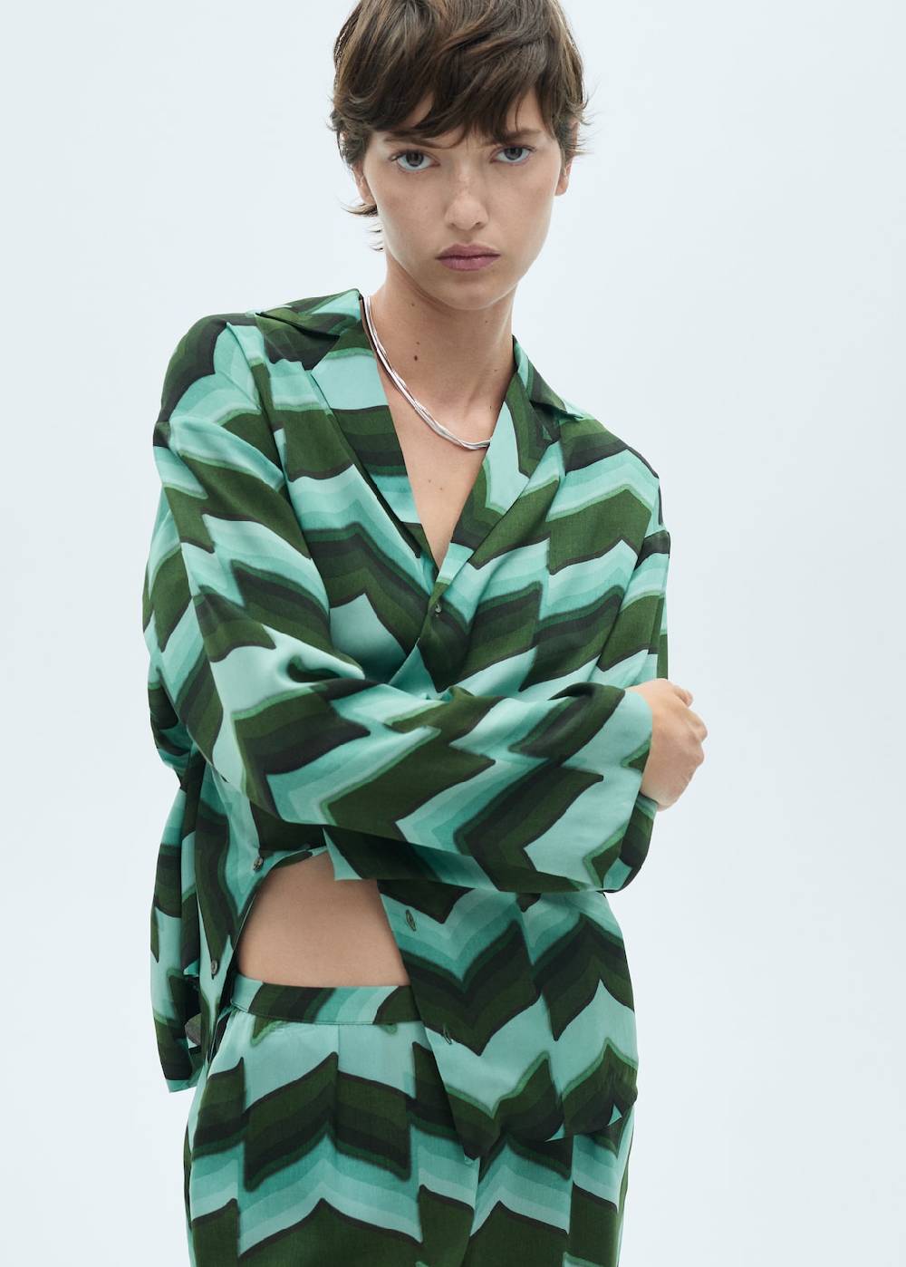 Mango Gerade Printhose Kostenloser Versand international