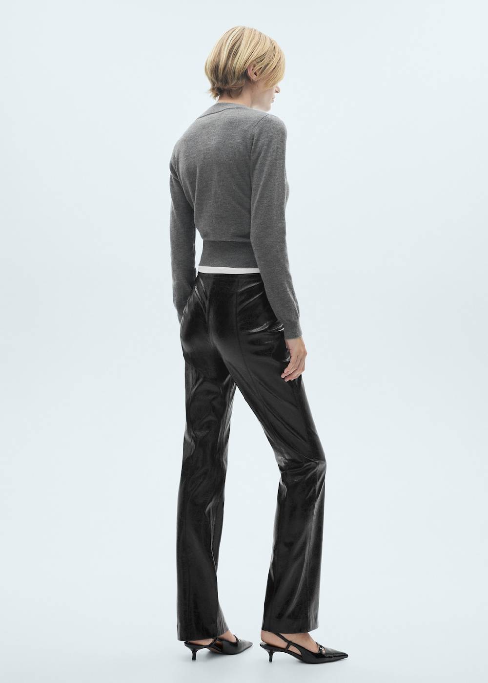 Mango Skinny-Hose mit Leder-Effekt Im Verkauf