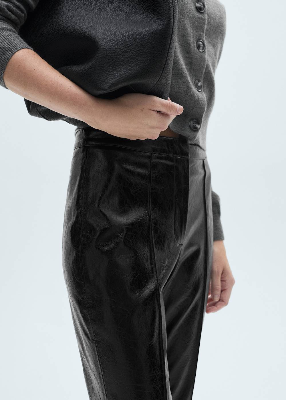 Mango Skinny-Hose mit Leder-Effekt Im Verkauf