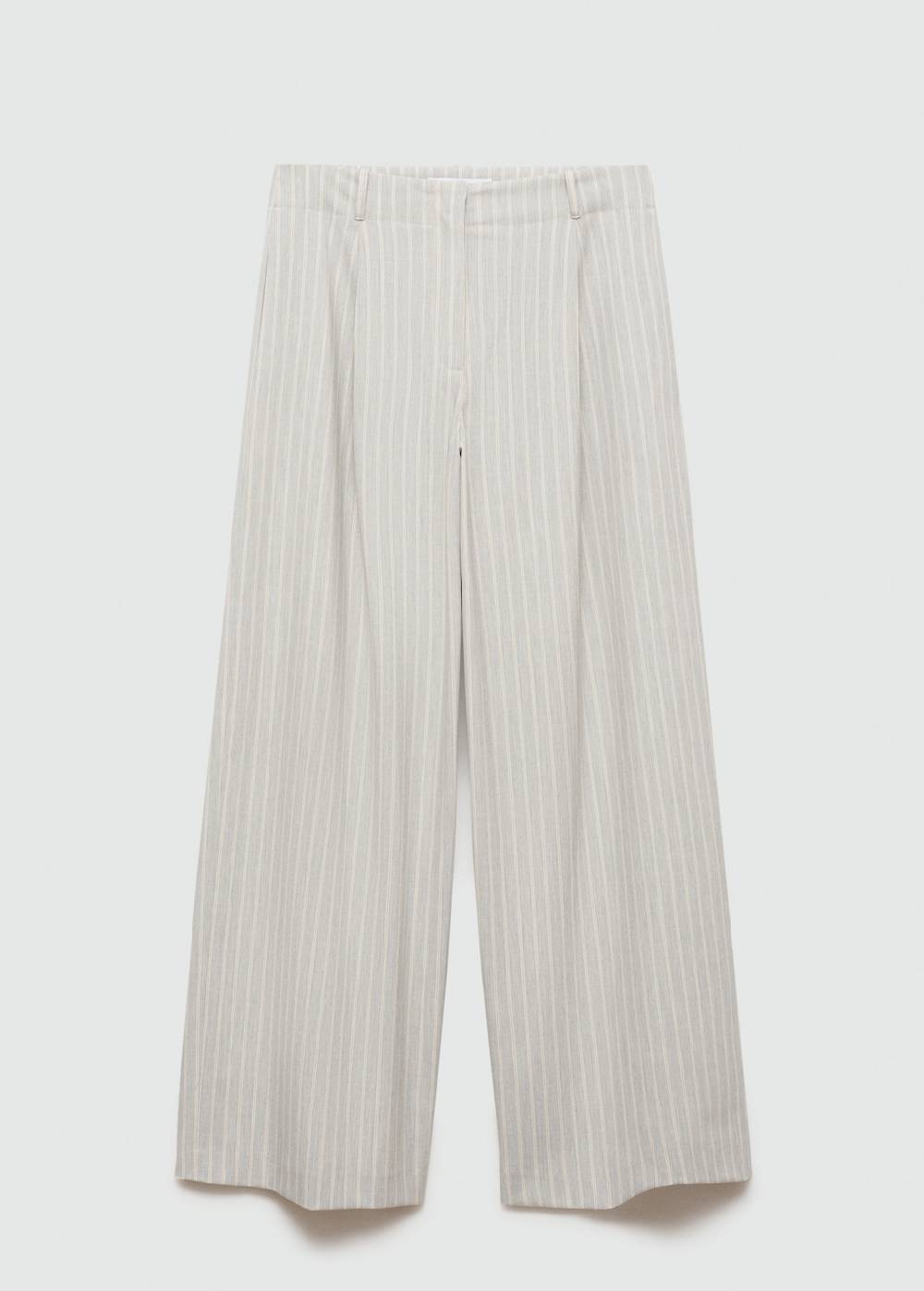 Mango Gestreifte Wideleg-Hose Saisonschlussverkauf