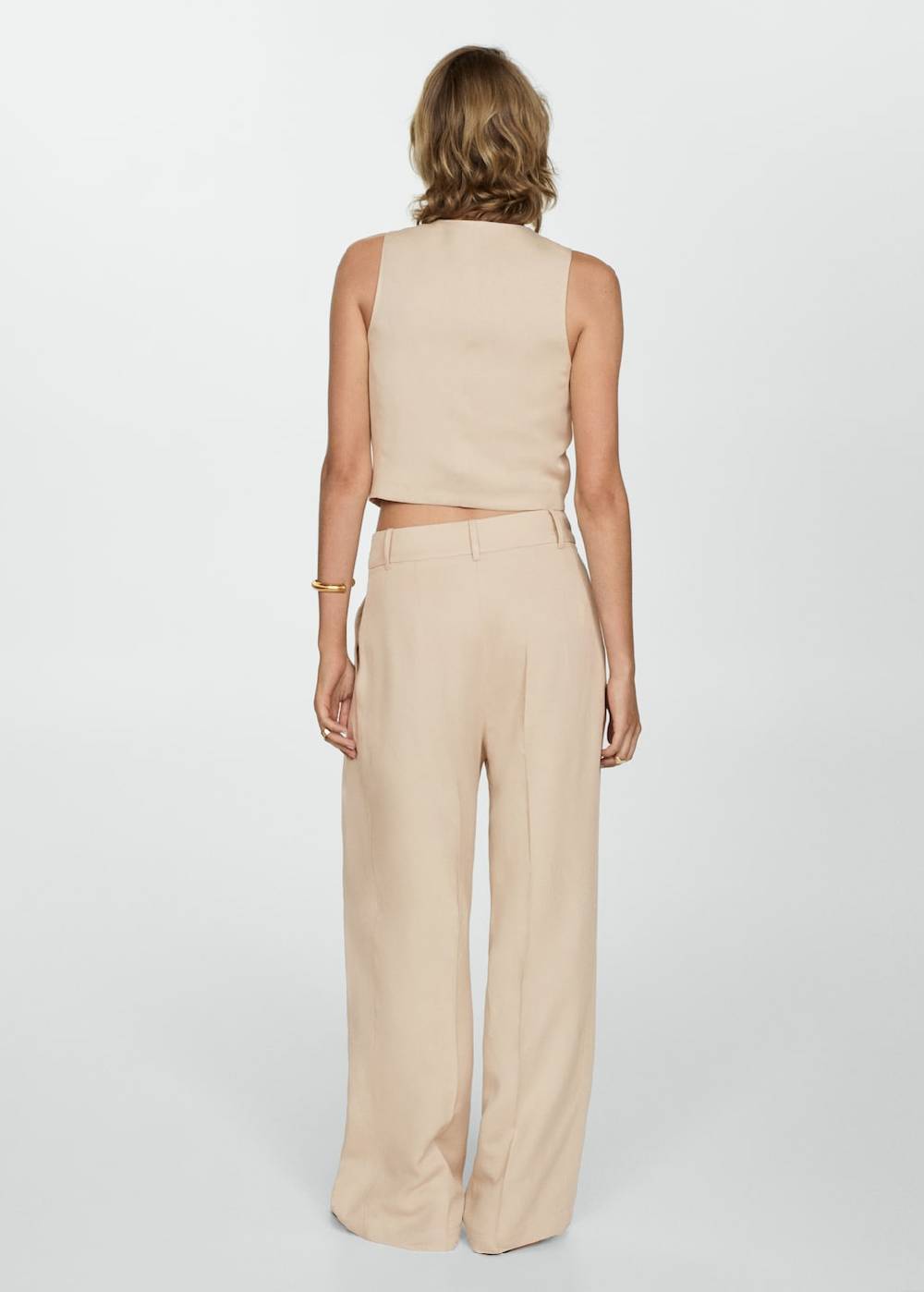 Mango Wideleg-Hose aus Lyocell Lagerräumung