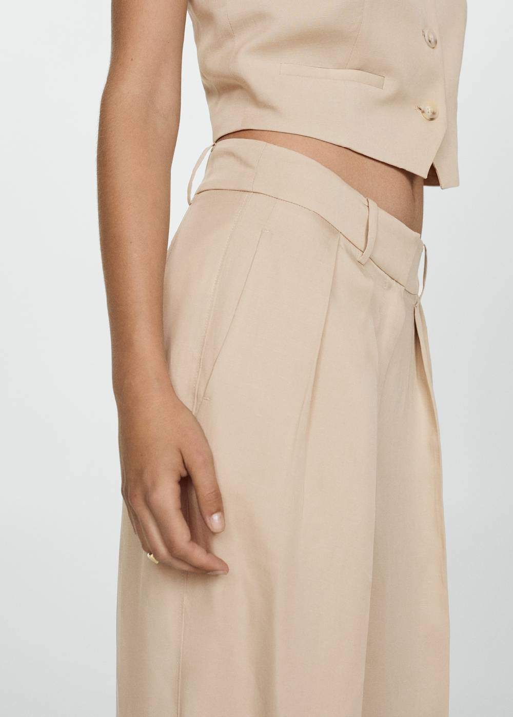 Mango Wideleg-Hose aus Lyocell Lagerräumung