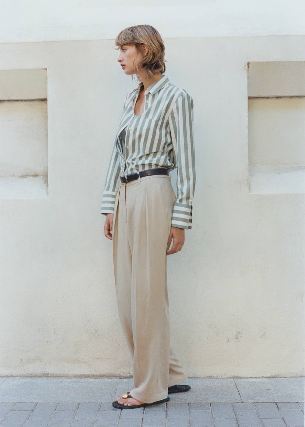 Mango Wideleg-Hose aus Lyocell Lagerräumung