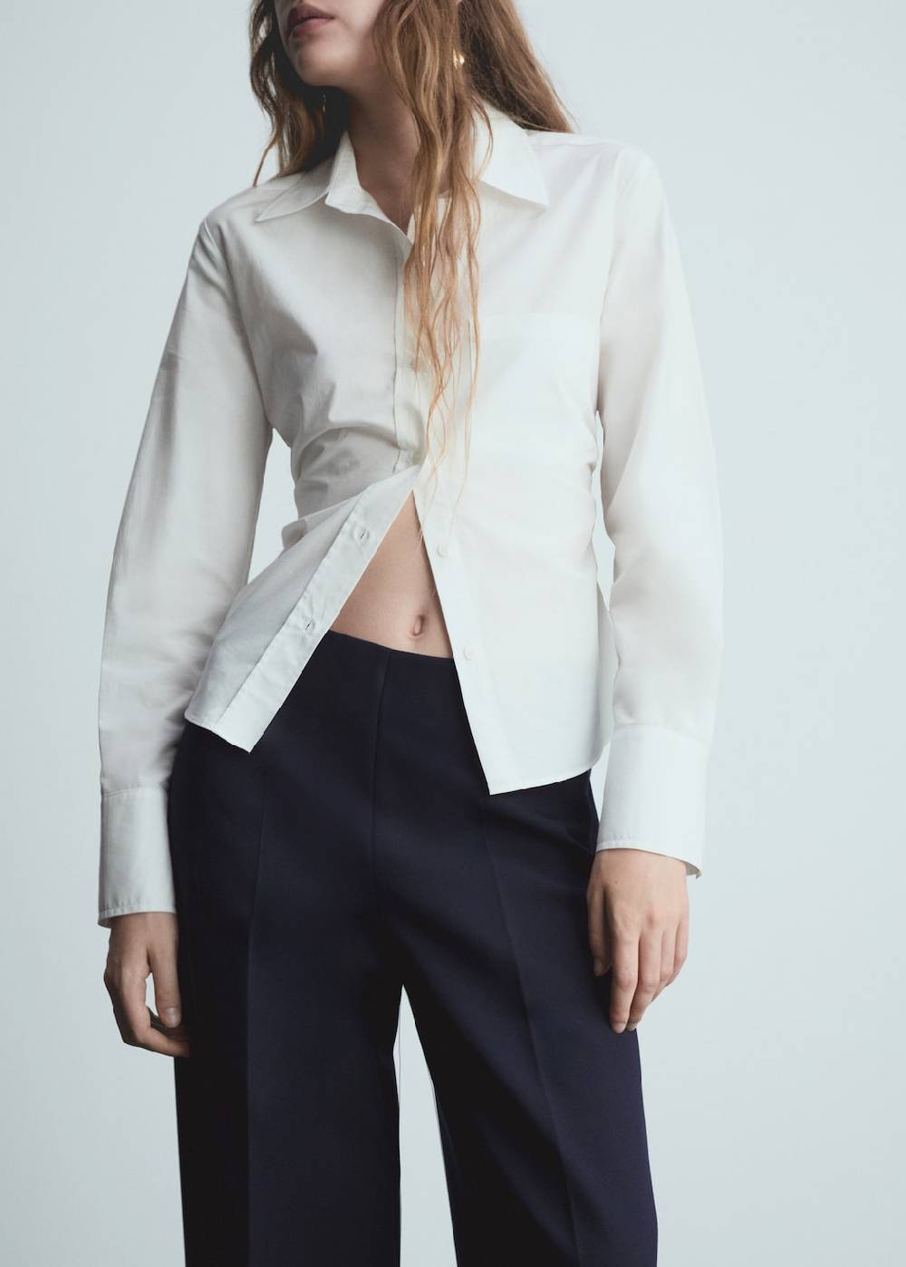 Mango Wideleg-Bundfaltenhose Sonderangebote