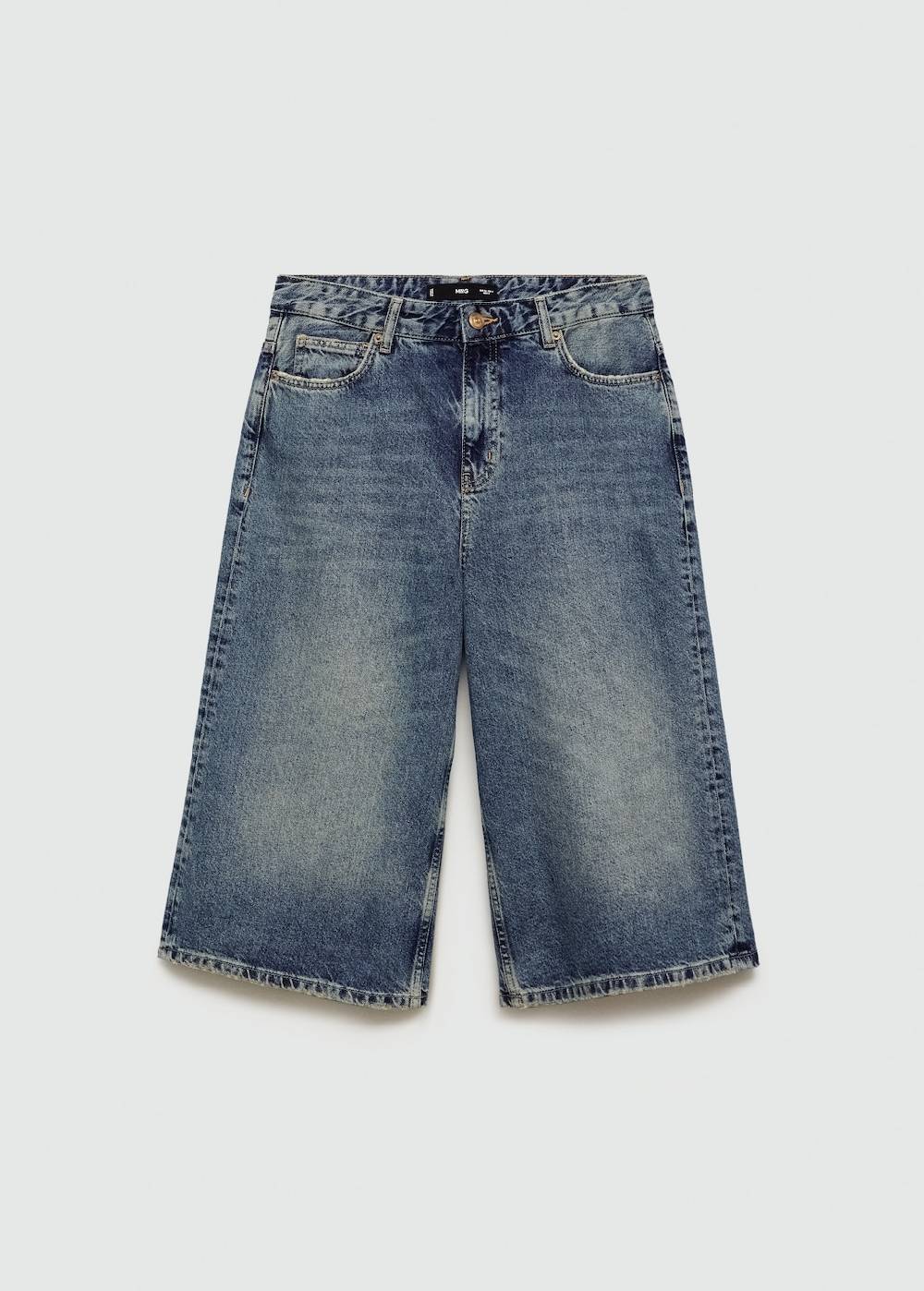 Mango Wideleg-Jeans-Bermudashorts Super Sparpreis