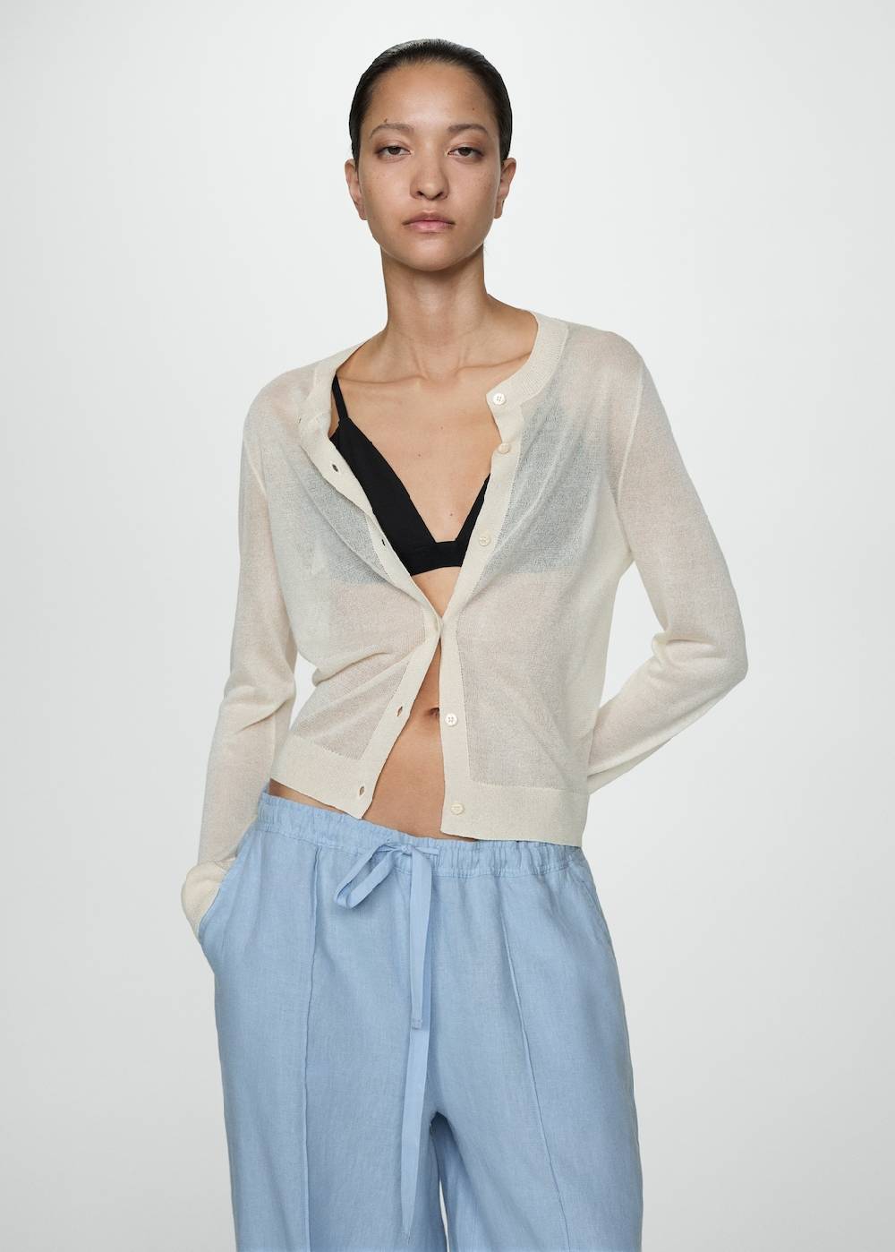 Mango Wideleg-Hose aus 100 % Leinen Letzte 2 Tage