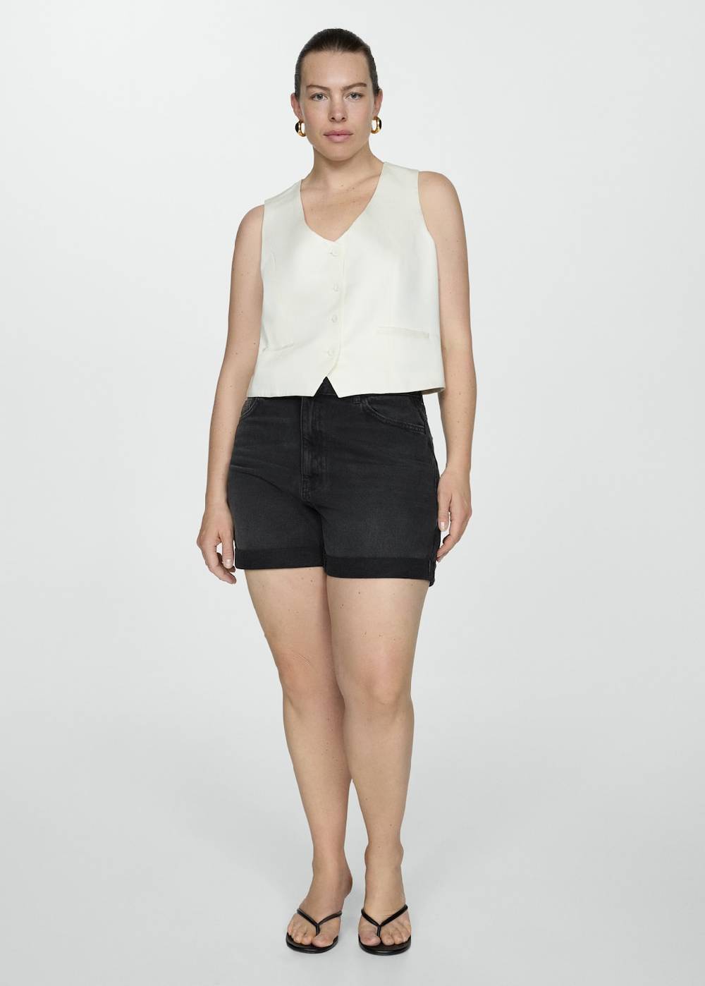 Mango Mom Fit-Jeans-Shorts Bis zu 55% Rabatt