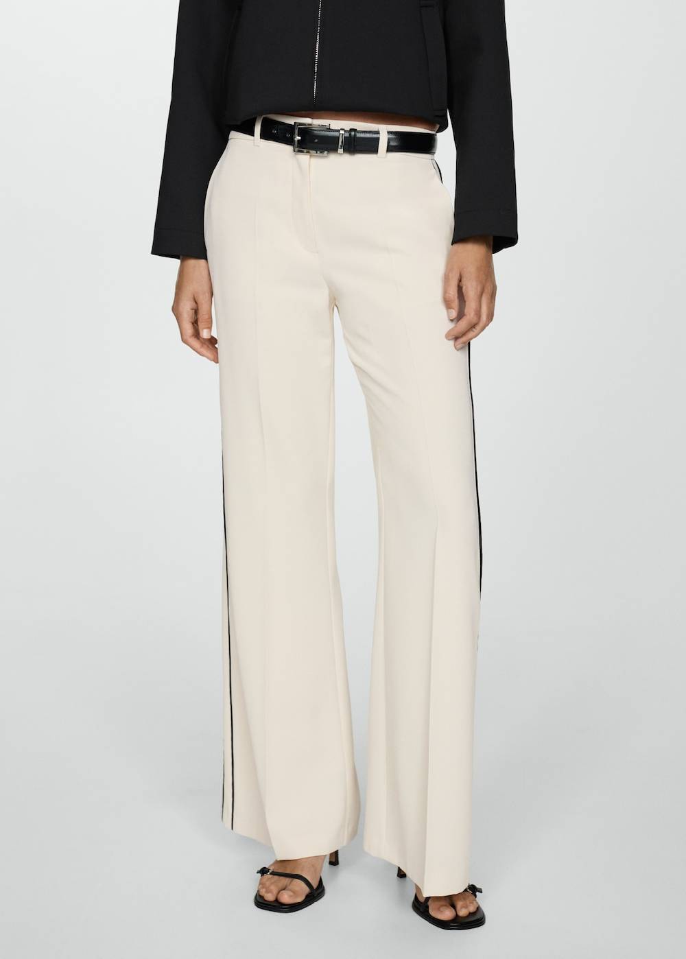 Mango Gestreifte Wideleg-Hose