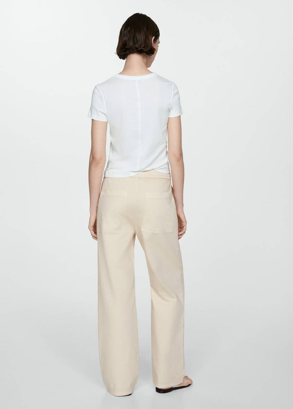Mango Baumwollhose mit Gummibund Black Friday Preise