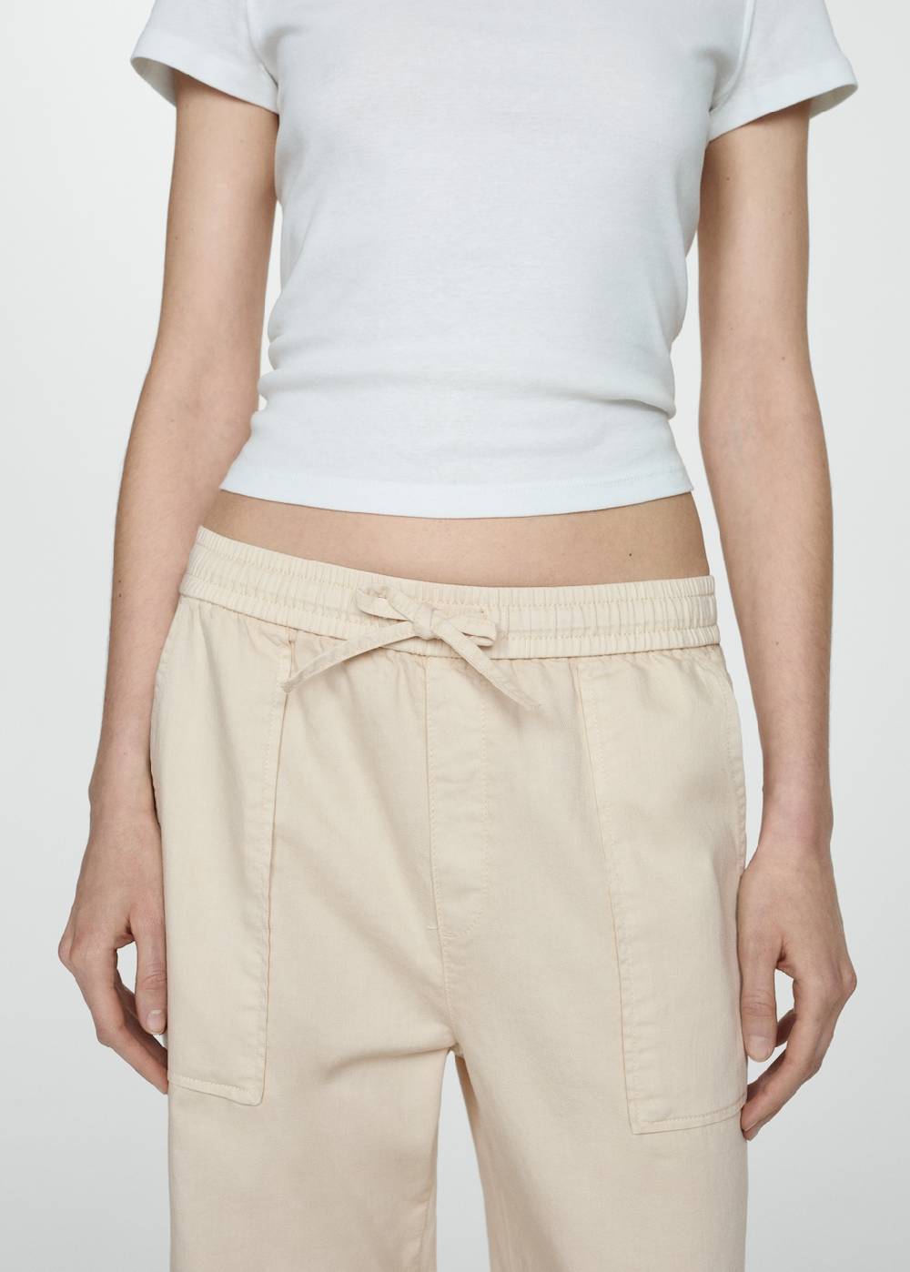Mango Baumwollhose mit Gummibund Black Friday Preise