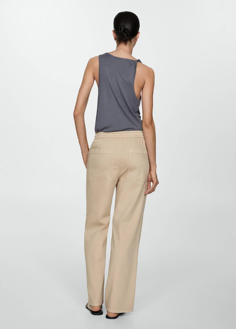 Mango Baumwollhose mit Gummibund Auslauf