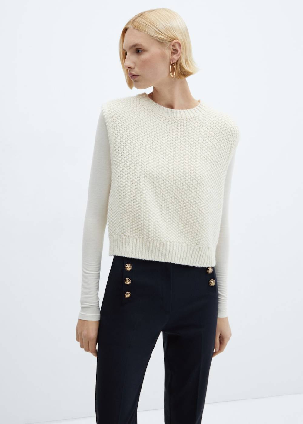 Mango Crop-Hose mit Knöpfen Blitzangebot