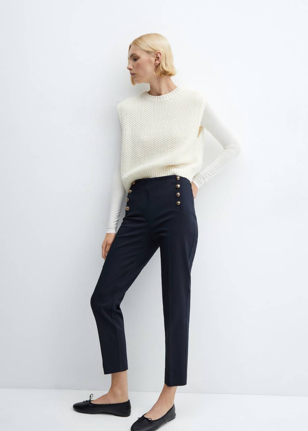 Mango Crop-Hose mit Knöpfen Blitzangebot