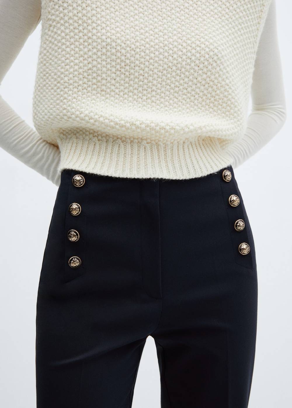 Mango Crop-Hose mit Knöpfen Blitzangebot