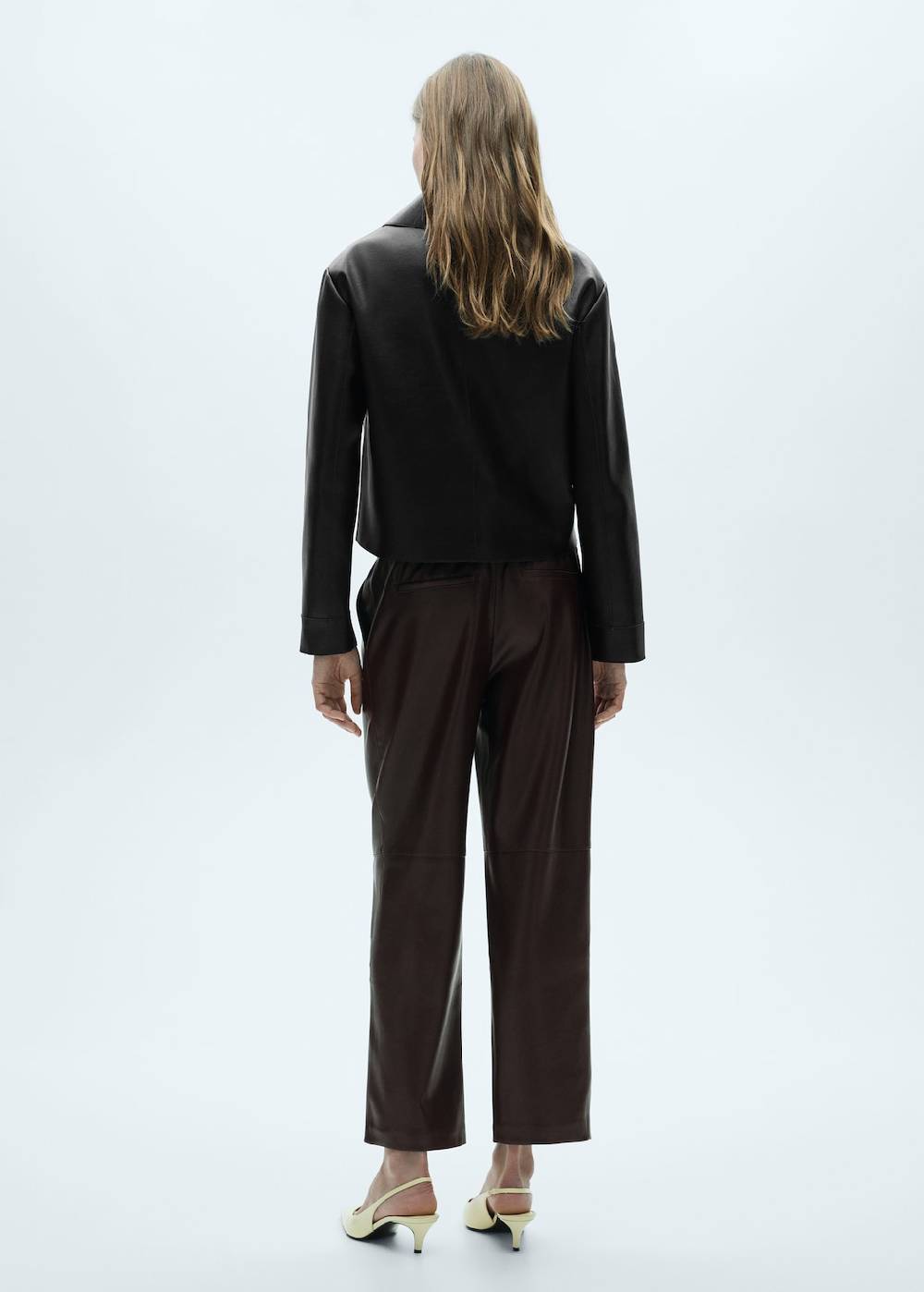 Mango Hose mit Stretchbund und Leder-Effekt Tägliche Deals