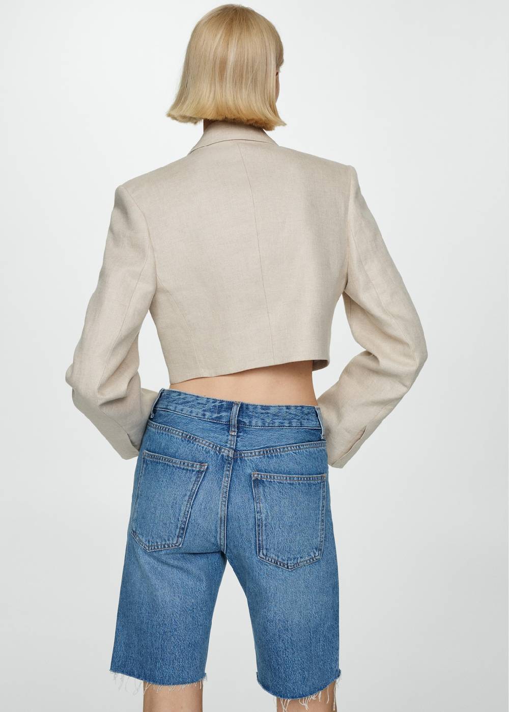 Mango Gerade Jeans-Bermudashorts Letzte 3 Tage