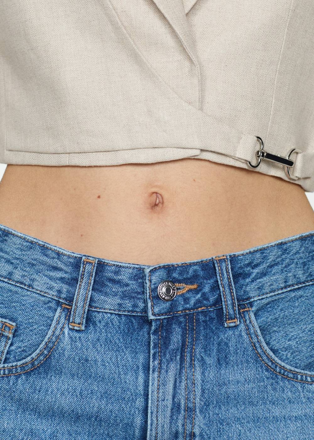 Mango Gerade Jeans-Bermudashorts Letzte 3 Tage