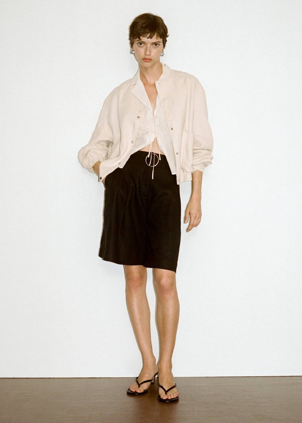 Mango Bermudashorts aus 100 % Leinen mit Gürtel Discount Store für neue Produkte
