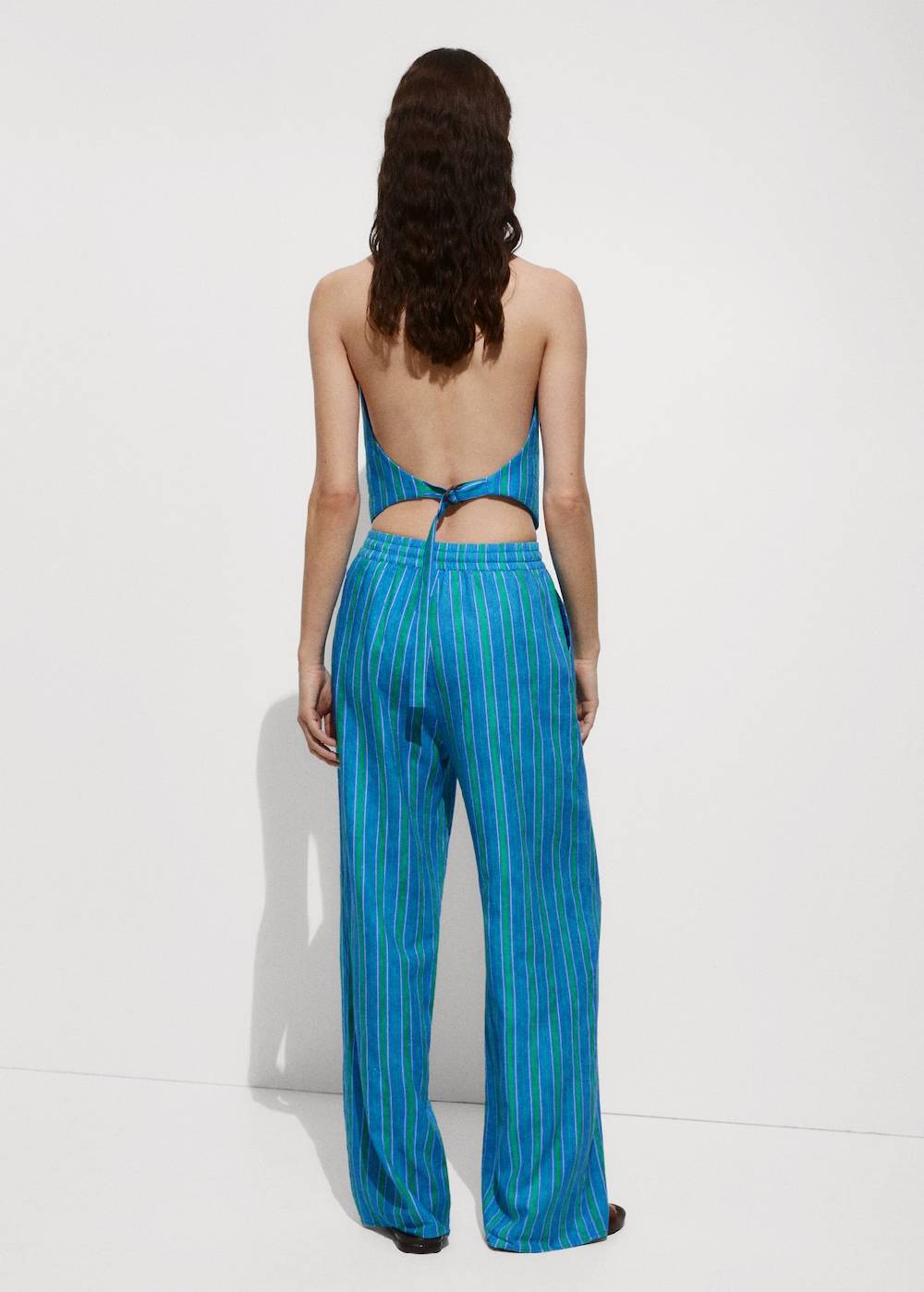 Mango Leinenhose mit Streifenmuster Begrenzt auf 3 Tage