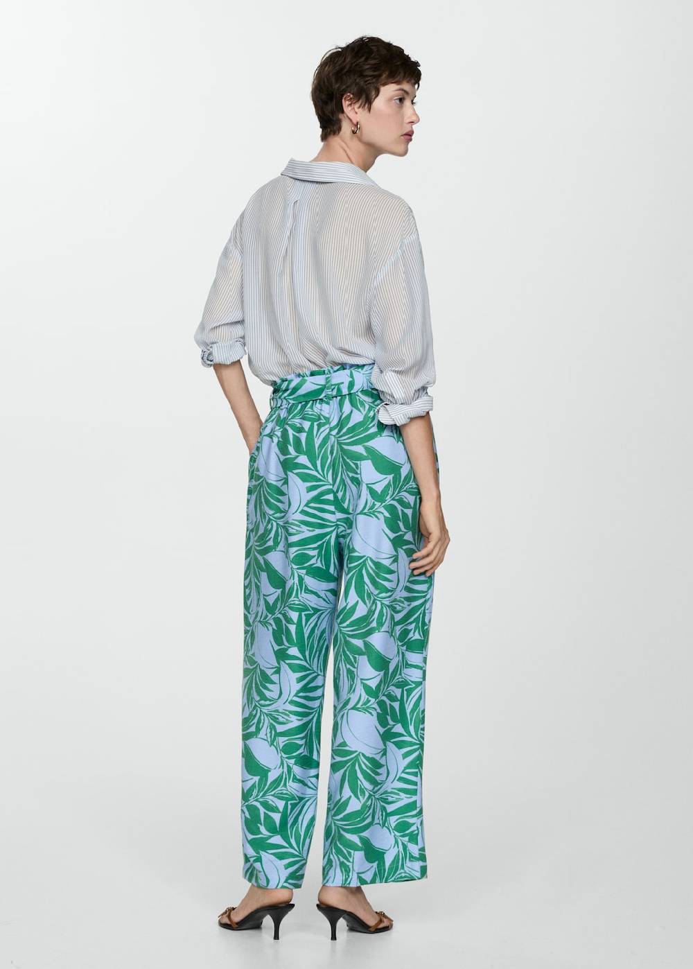 Mango Gemusterte Hose mit Schleife Speichern exportieren