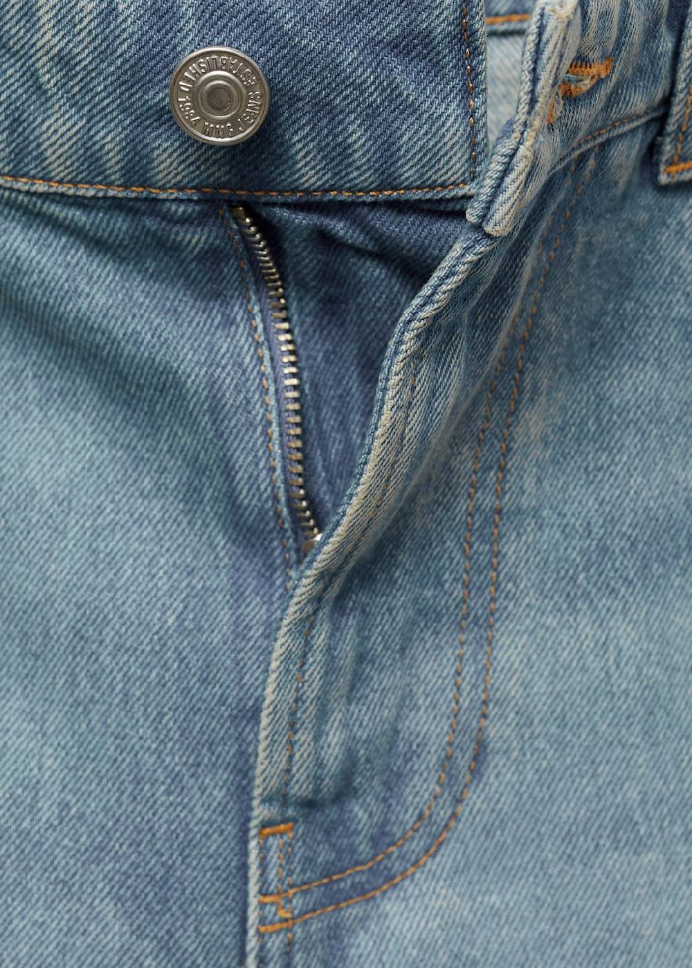 Mango Loose-Fit-Jeans-Bermudashorts Rabatt