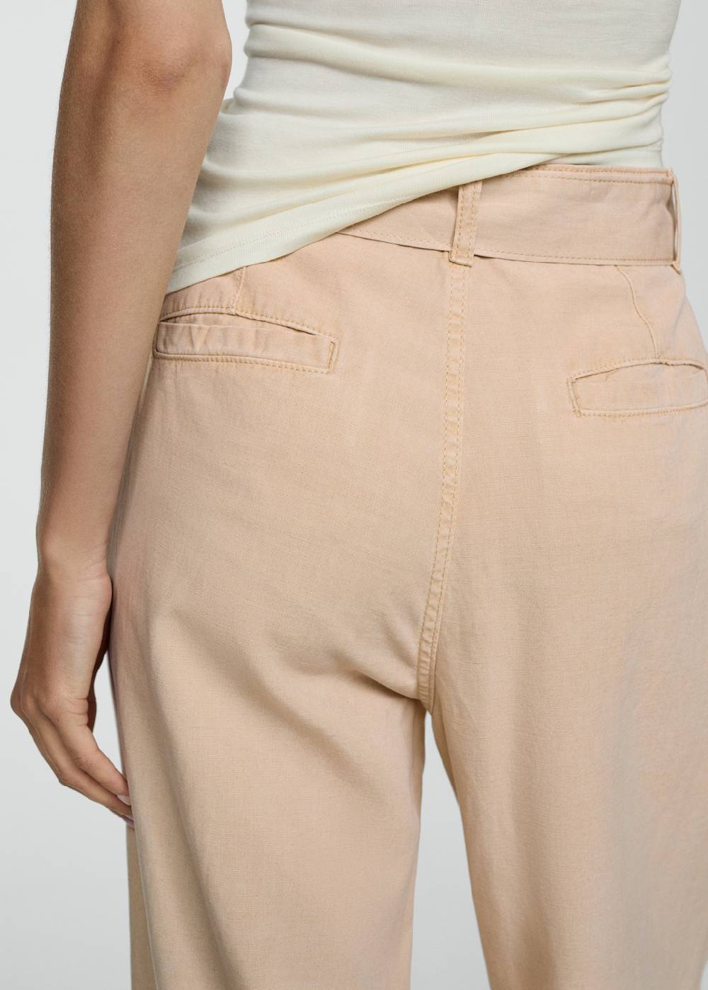 Mango Fließende Hose mit Gürtel Begrenztes Angebot