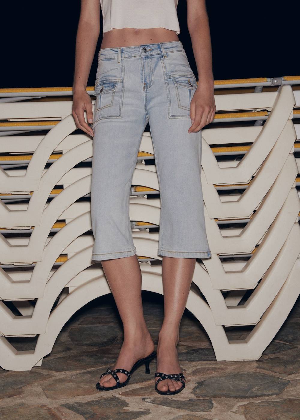 Mango Gerade Capri-Jeans Preisnachlass