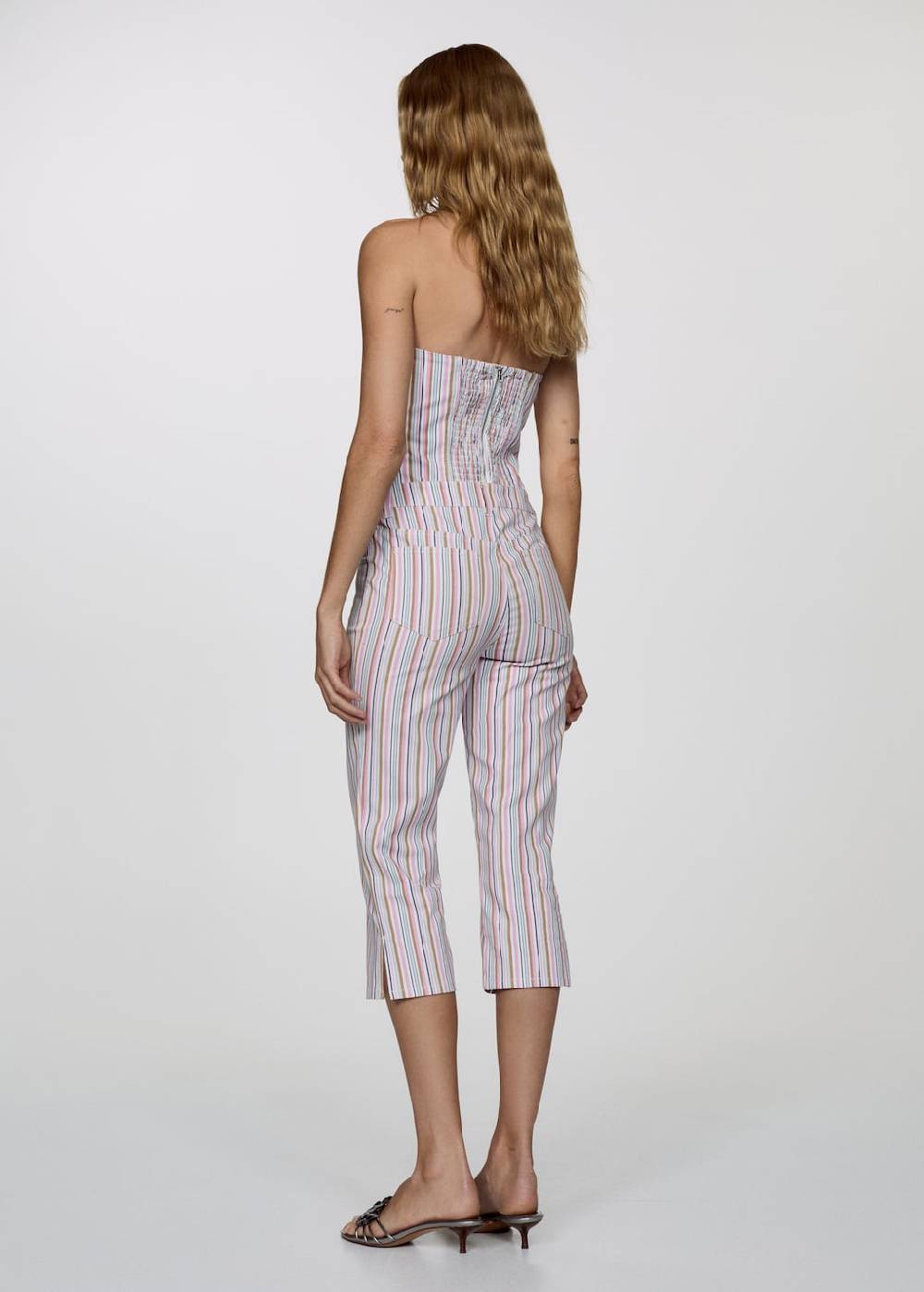Mango Gestreifte Capri-Jeans Weihnachtsangebot
