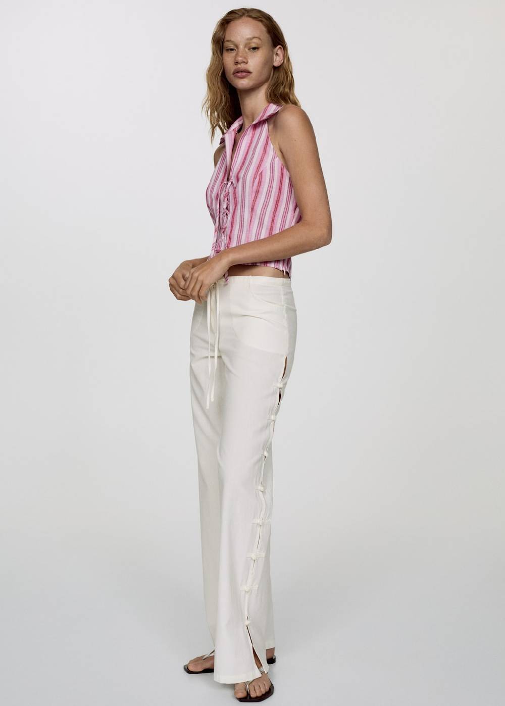 Mango Wideleg-Hose mit Knöpfen Lagerräumung