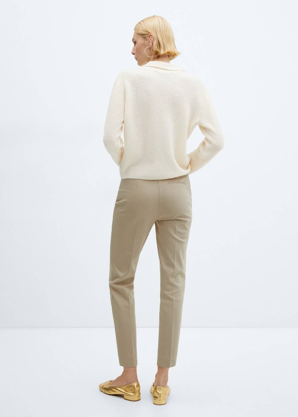 Mango Crop-Hose mit Knöpfen Top Angebot