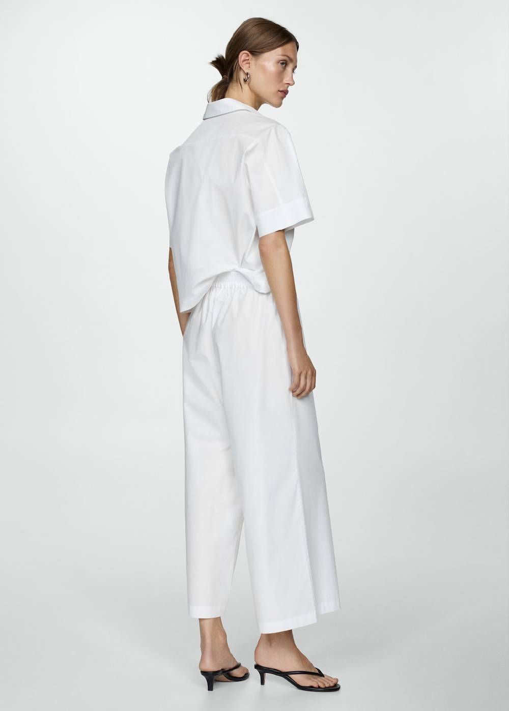 Mango Wideleg-Baumwollhose Neueste Mode