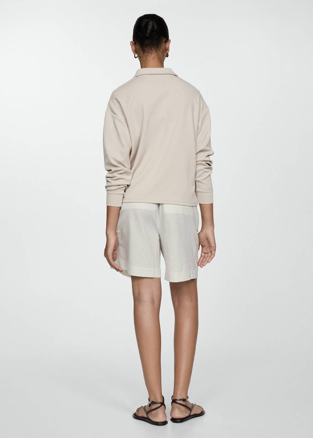 Mango Gestreifte Baumwoll-Bermudas Zeitlich begrenztes Angebot
