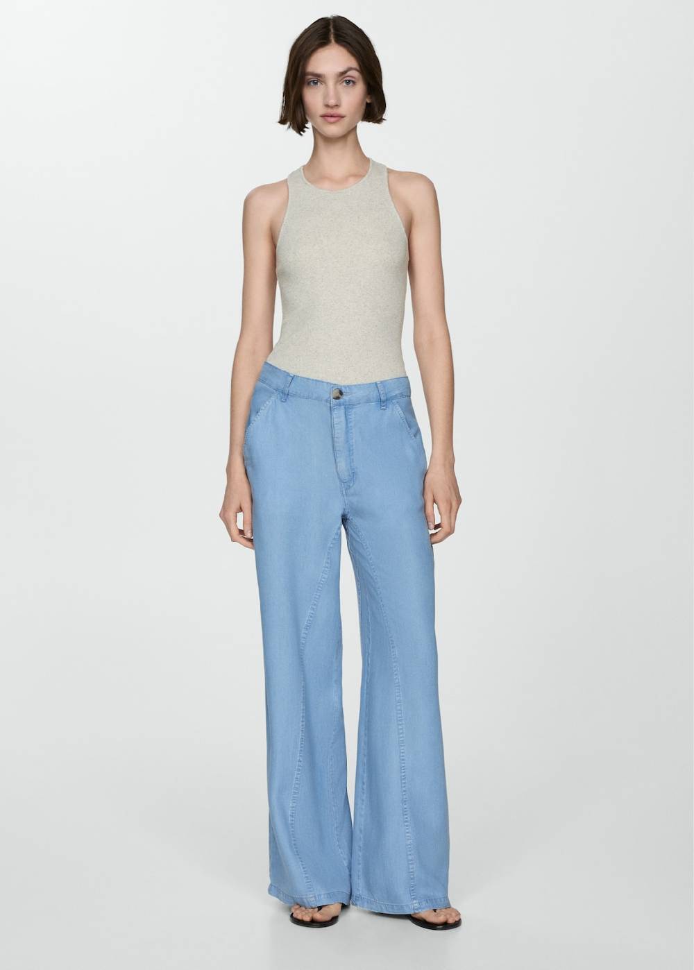 Mango Wideleg-Hose aus Lyocell Neuheiten